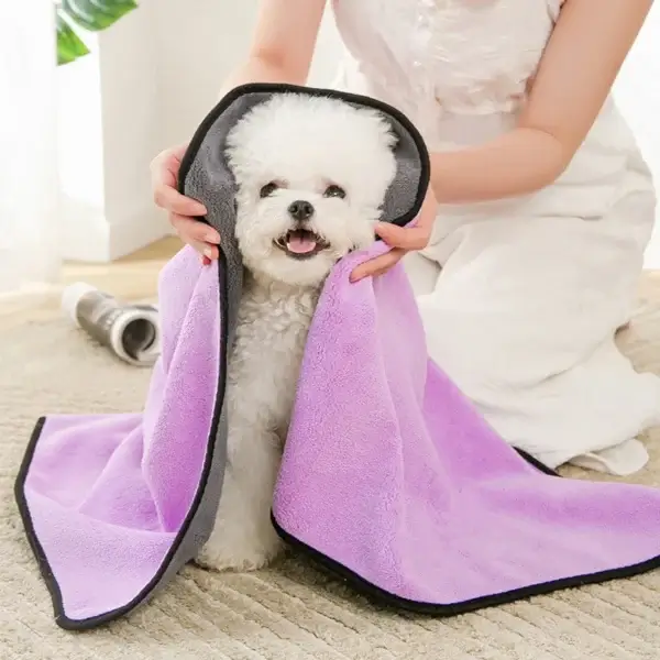 Quick Dry Dog Towels: Soft, Absorbent Bath Robe for Pet Cleaning - Image 3