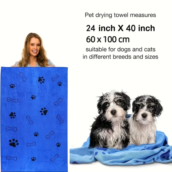 Dog Towels: 2-Pack Quick-Drying, Absorbent Pet Bath Towels for Dogs - Image 3