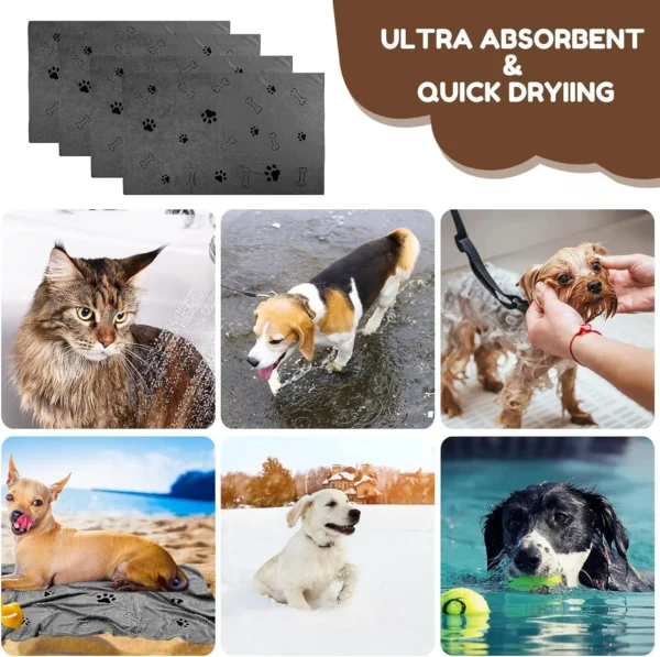Dog Towels – Quick-Drying, Absorbent, Soft Microfiber Pet Towels - Image 6