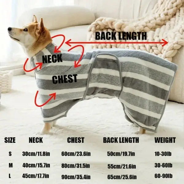 Dog Towels Large Thick Quick-Drying Absorbent Pet Bath Robe - Image 3