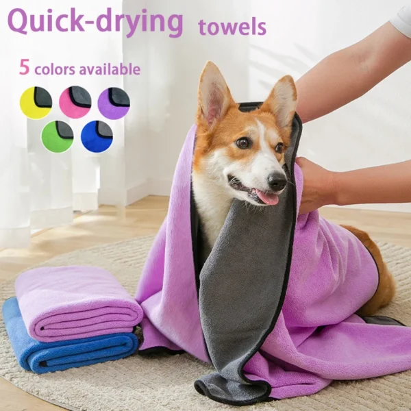 Quick Dry Dog Towels: Soft, Absorbent Bath Robe for Pet Cleaning