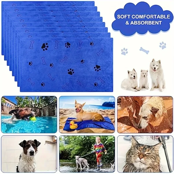 Dog Towels: 2-Pack Quick-Drying, Absorbent Pet Bath Towels for Dogs - Image 6