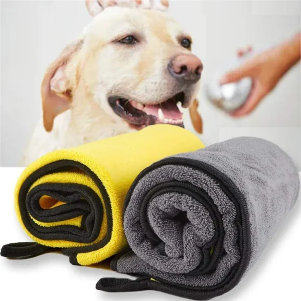Pet Towel Quick Dry Bath Robe Soft Absorbent Cleaning Washcloth Accessories - Image 3