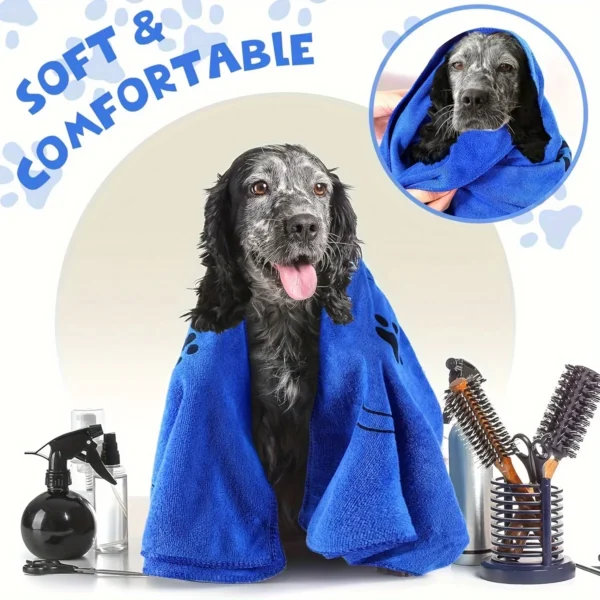 Dog Towels: 2-Pack Quick-Drying, Absorbent Pet Bath Towels for Dogs - Image 4