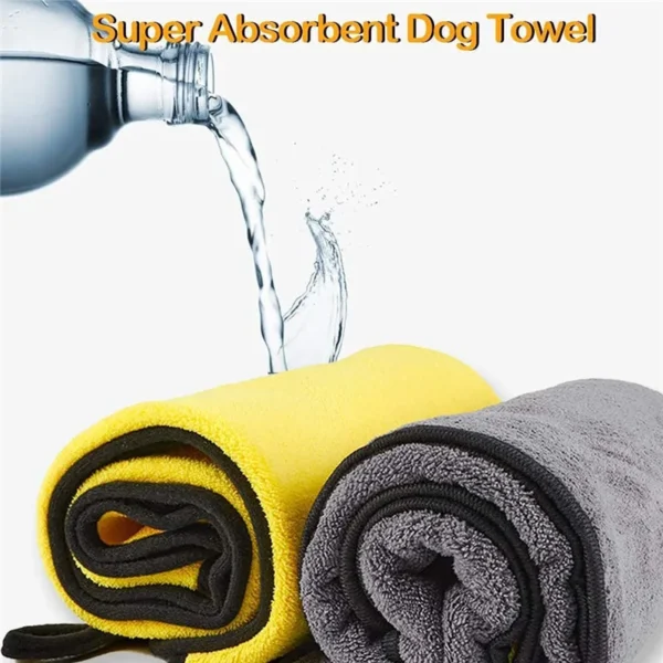 Pet Towel Quick Dry Bath Robe Soft Absorbent Cleaning Washcloth Accessories - Image 4