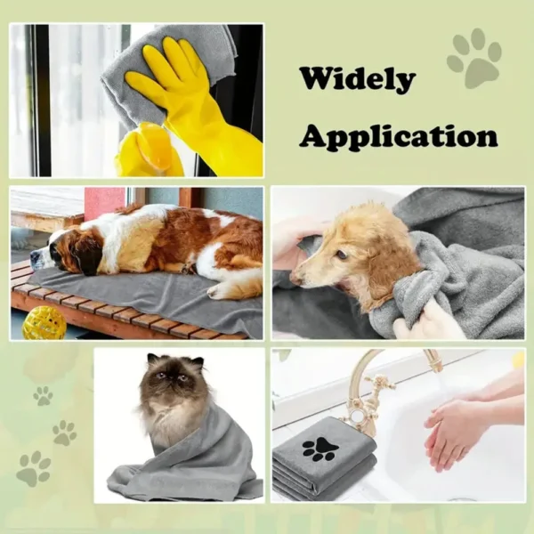 Fashionable Printing Dog Towels - Soft Microfiber Bathroom Pet Towel - Image 3