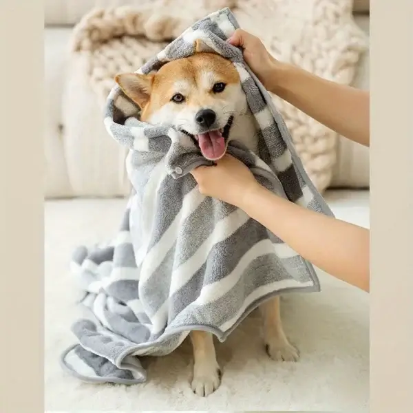 Dog Towels Large Thick Quick-Drying Absorbent Pet Bath Robe - Image 5