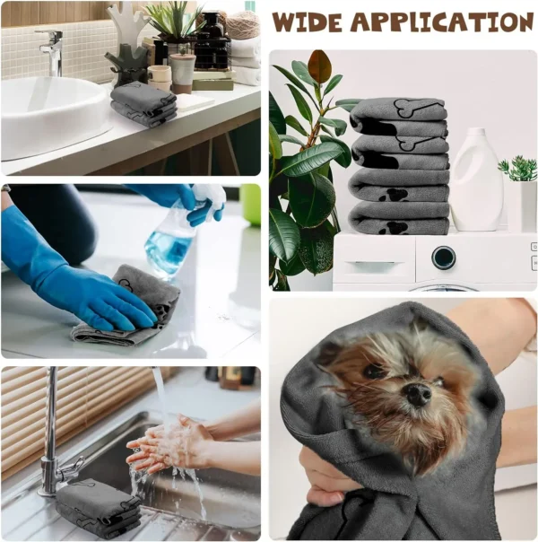 Dog Towels – Quick-Drying, Absorbent, Soft Microfiber Pet Towels - Image 5
