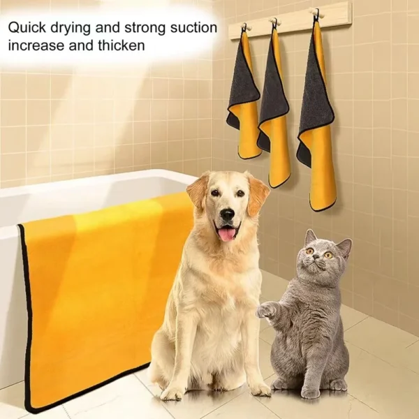 Dog Towels: Thicken Quick-Drying Soft Fiber Towel for Dogs and Cats - Image 3