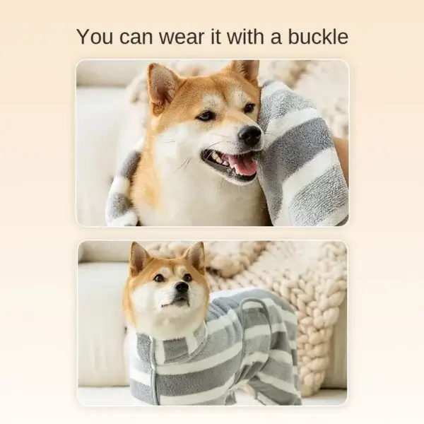 Dog Towels Super Absorbent Quick Drying Bathrobe For Dogs & Cats - Image 3