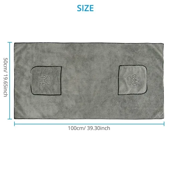 Dog Towels: Super Absorbent Microfiber Bathrobe and Quick-Drying Bath Supplies. - Image 5