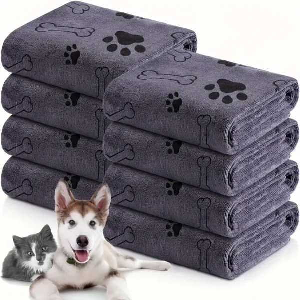 Dog Towels: Cute Cartoon Microfiber Bathrobe and Quick-Drying Bath Supplies. - Image 4