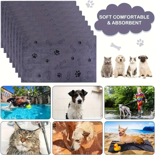 Dog Towels: 2-Pack Quick-Drying, Absorbent Pet Bath Towels for Dogs - Image 5