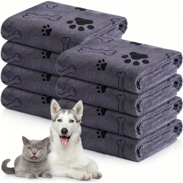 Dog Towels: Cute Cartoon Microfiber Bathrobe and Quick-Drying Bath Supplies. - Image 2