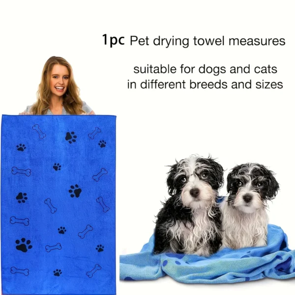 Dog Towels: Cute Cartoon Microfiber Bathrobe and Quick-Drying Bath Supplies. - Image 5