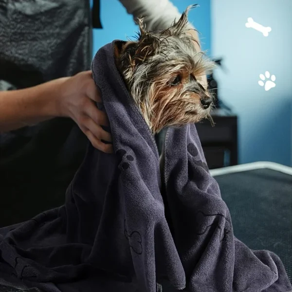 Dog Towels: Cute Cartoon Microfiber Bathrobe and Quick-Drying Bath Supplies. - Image 3