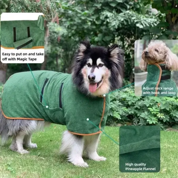 Absorbent Dog Towels: Quick Drying Bathrobe for Dogs and Cats - Image 2